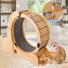Cat Sports Running Wheel, Cats Wheel Wood Climbing Frame, Cat Litter Fitness Wheel, Oversized Roller Cat Indoor Activity Center,Large