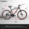 Ecarpat Mountain Bike 24 Inch Wheel, 21-Speed Disc Brakes Trigger Shifter, Carbon Steel Frame Youth Teenagers Mens Womens Trail Commuter City Snow Bea
