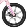 Montasen Kids Bike 16 Inch Bicycle for Boys Girls Ages 4-8 Years, Lightweight Magnesium Alloy Frame, Disc Adjustable Handlebar Training Wheels Pink Pu