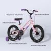 Montasen Kids Bike 16 Inch Bicycle for Boys Girls Ages 4-8 Years, Lightweight Magnesium Alloy Frame, Disc Adjustable Handlebar Training Wheels Pink Pu