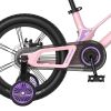 Montasen Kids Bike 16 Inch Bicycle for Boys Girls Ages 4-8 Years, Lightweight Magnesium Alloy Frame, Disc Adjustable Handlebar Training Wheels Pink Pu