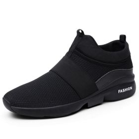 2022 Men Breathable Comfortable Rubber Walk Jogging Non-Slip Sports Shoes Male Running Slip-on Sneakers Outdoor Fitness Trainers (Color: black, size: 36)