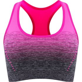 1pc/2pcs/3pcsMedium Support Two Tone Racer Back Sports Bra, Fitness Workout Running Yoga Bra (Color: Rose Red, size: L(8/10))