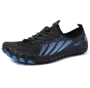 New men's and women's fitness sneakers couples outdoor beach swimming shoes (Color: black, size: 37)