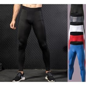 Men's Compression Pants - Workout Leggings for Gym, Basketball, Cycling (Color: black, size: M)