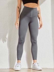 Women Legging for Fitness High Waist Leggings Push Up Sports Leggings Women Sexy Slim Black Legging Sportswear (Color: Gray, size: M)