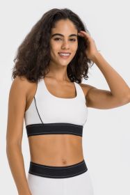 Contrast Sports Bra (Color: White, size: 4)