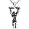 Men's Fitness Dumbbell Muscle Male Pendant Titanium Steel