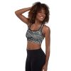 White Wavy Pattern Padded Sports Bra