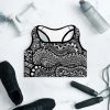 White Wavy Pattern Padded Sports Bra