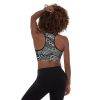 White Wavy Pattern Padded Sports Bra