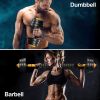 Adjustable Dumbbell Set 33 LBS Barbell Weight Set for Home Gym, 2 in 1 Dumbellsweights Set for Men and Women