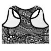 White Wavy Pattern Padded Sports Bra
